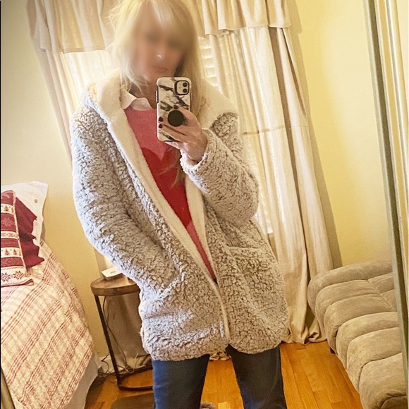 New W/O Tag. FAUX FUR SHELL FUZZY BLANKET JACKET COAT SZ M - Picture 5 of 16